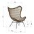 2020s Midcentury Modern Boho Bamboo & Black Scoop Chair For Sale - Image 5 of 7