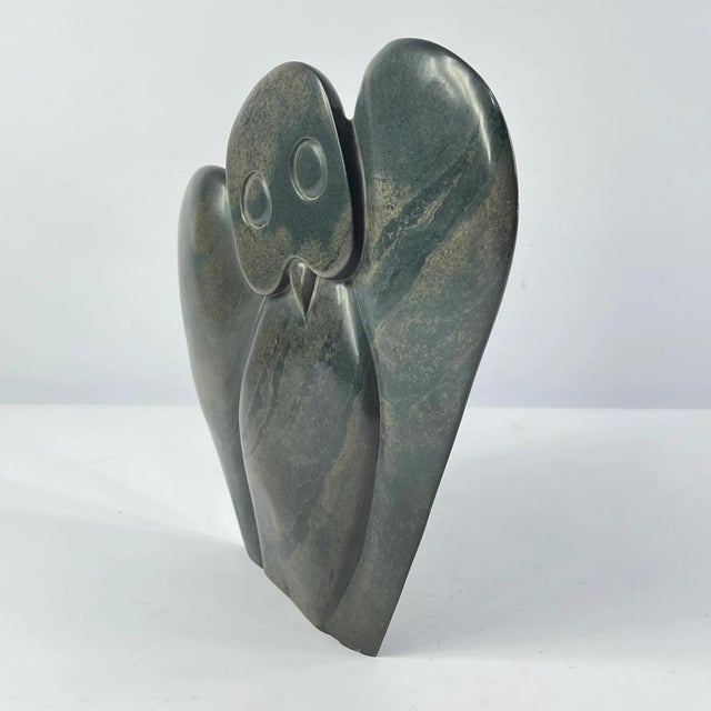 Early 20th Century Owl Sculpture Serpentine Stone by Gift Muza MATTER COLLECTION For Sale - Image 4 of 10