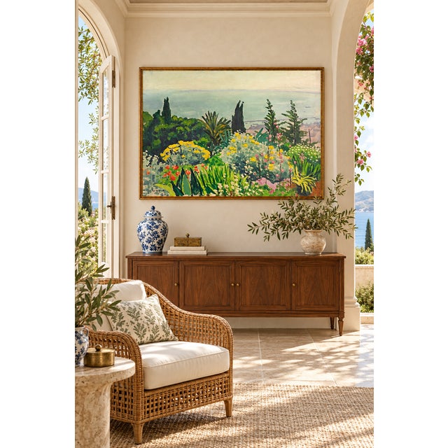 Traditional Vintage Coastal Art Print – Spring Garden by Marquet, 32" X 24" For Sale - Image 3 of 7
