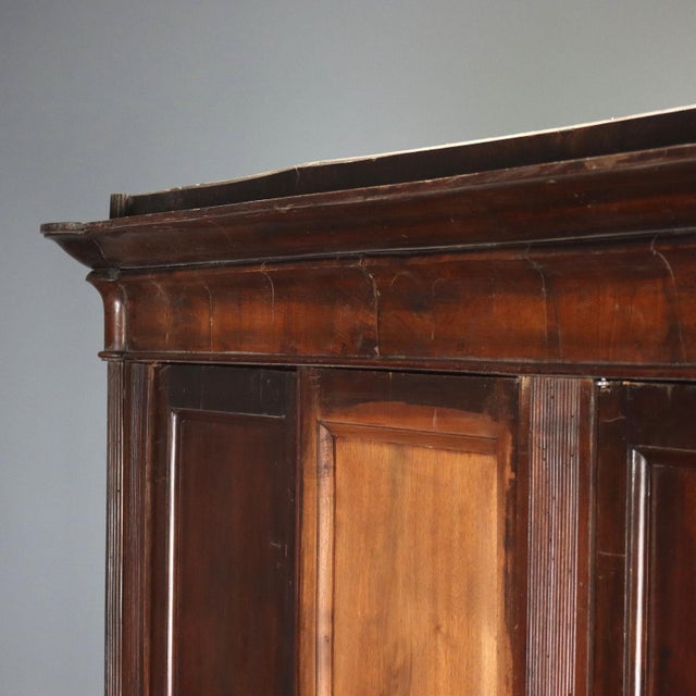 Wood 19th Century Louis Philippe Walnut Wardrobe, Italy For Sale - Image 7 of 16
