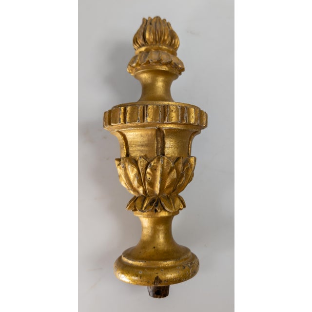 Mid 19th Century 19th Century Carved Giltwood Flaming Urn Finial in Georgian or Federal Style For Sale - Image 5 of 10