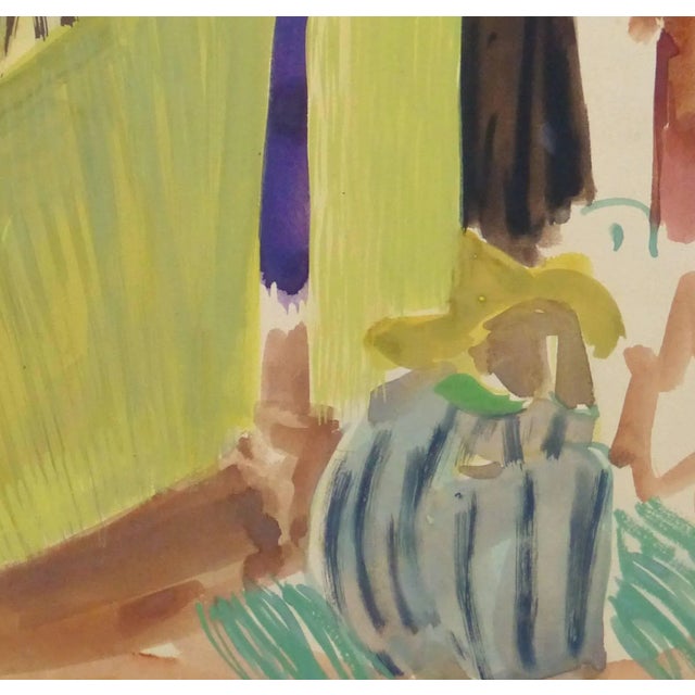 Mid-Century Modern Stéphane Magnard, Vintage Watercolor Landscape - Trader's Market For Sale - Image 3 of 5