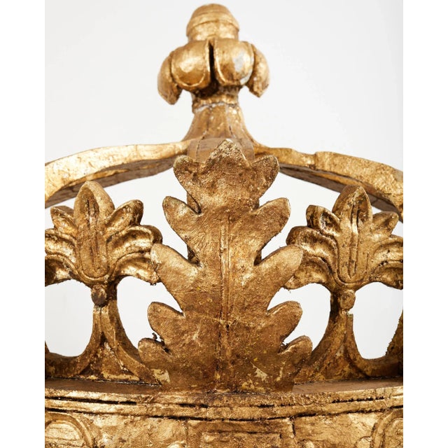 Wood 19th Century Pair of Italian Baroque Style Giltwood Bed Coronas For Sale - Image 7 of 12