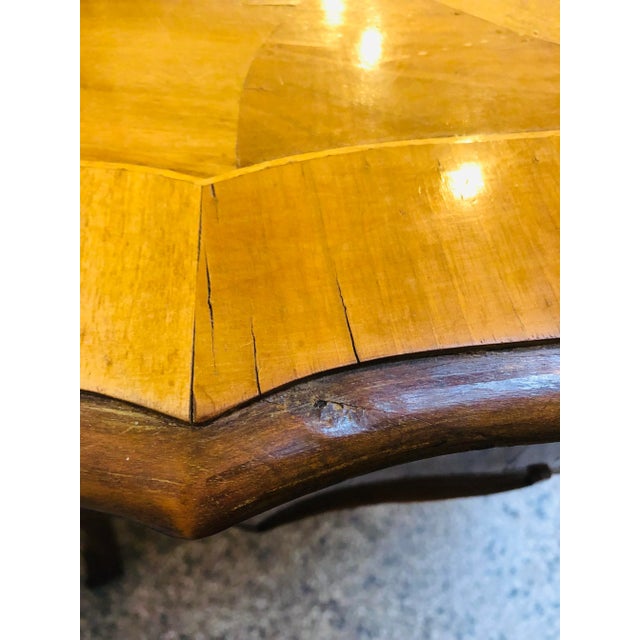 Baroque Antique Baroque Walnut & Inlaid Carved Table For Sale - Image 3 of 16