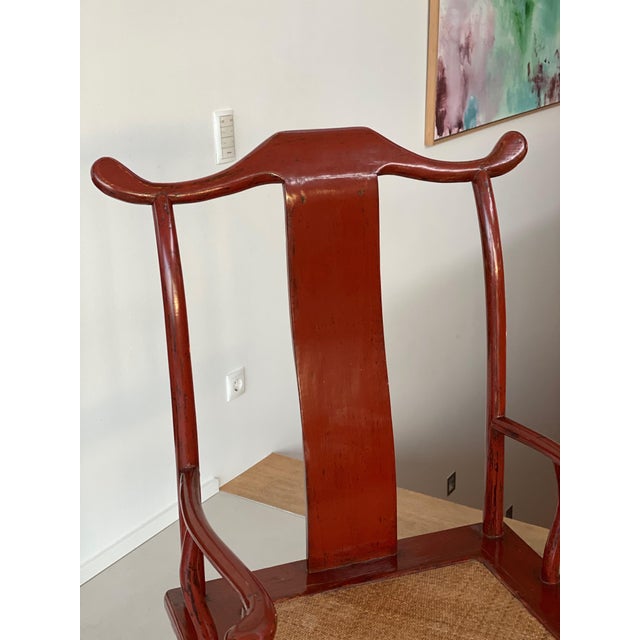 This is a chair from the 1850s. They are commonly called 'Deng Gua Yi' which means lamp. The backrest of these chairs is...