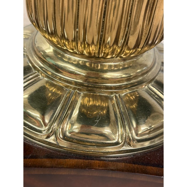 Brass 1980s Tall Marquetry Top Center Table From Maitland Smith For Sale - Image 8 of 12