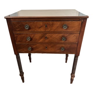 Late Federal Circa 1820 Mahogany Work Table For Sale