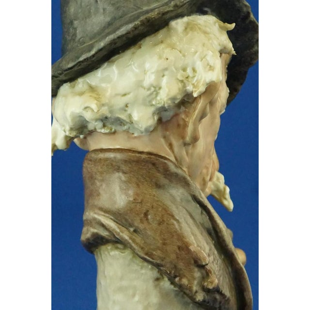 20th Century Ironic Bust of an Elderly Man with a Pipe by Giuseppe Cappè for Capodimonte, Italy, 1950s For Sale - Image 14 of 18