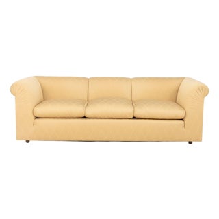 Modern Golden Silk Blend Upholstered Sofa For Sale