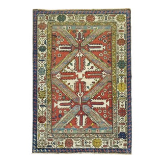 Tribal Geometric Antique Caucasian Shirvan Rug For Sale