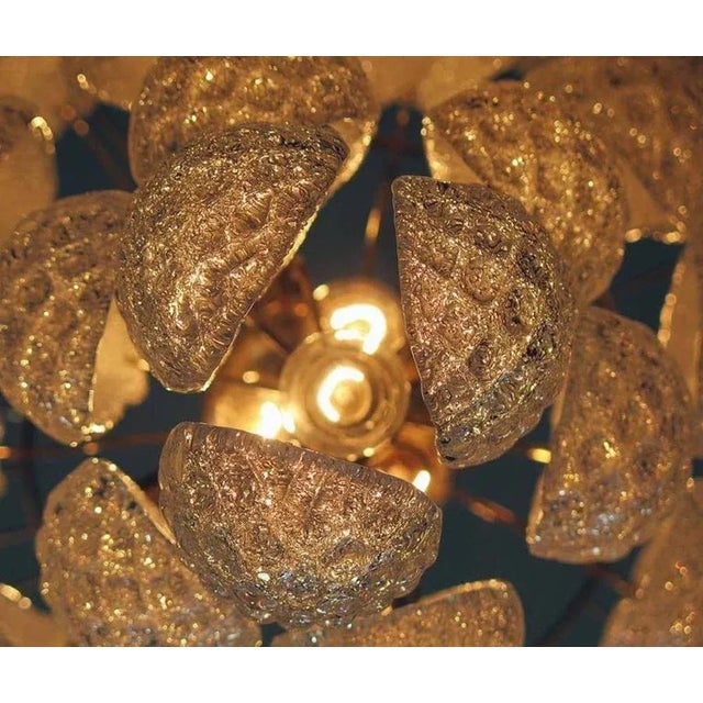 1970s Large Italian Murano Chandelier with 52 Glass Petals Drop, 1970s, Set of 2 For Sale - Image 5 of 12