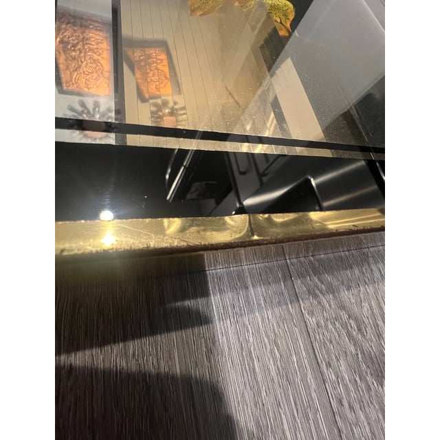 Brass Vintage 1970s Postmodern 80s 3d Brass Wall Art Mechanical Mirror Works Inc Glass For Sale - Image 8 of 12