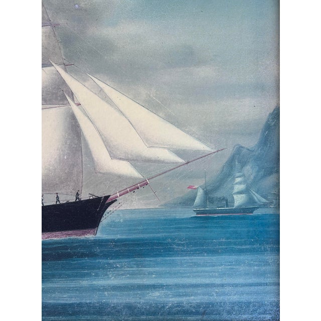 English 19th-Century Clipper Ship Sailing Vessel Marine Art, Giclee Print on Board For Sale - Image 3 of 8