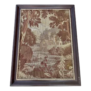 Mechanical Tapestry in Frame Late 19th Century