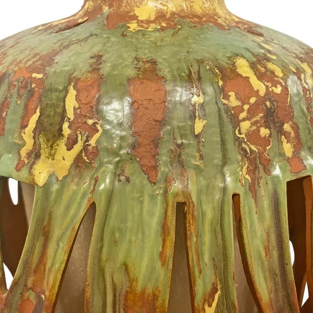 Terra Cotta Mid-20th Century Glazed Terracotta Lantern For Sale - Image 8 of 13