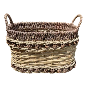 Large Double Handle Woven Bamboo Basket