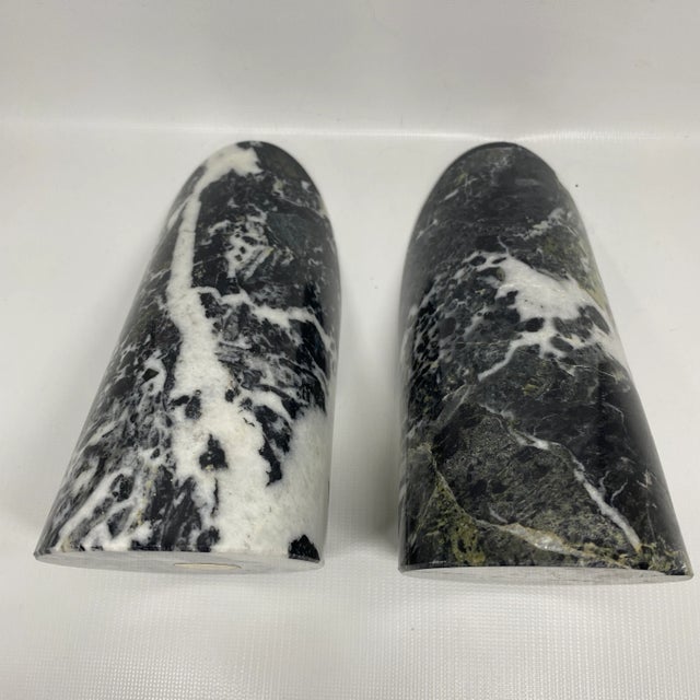 Vintage Slanted Green Marble Bookends For Sale - Image 10 of 13