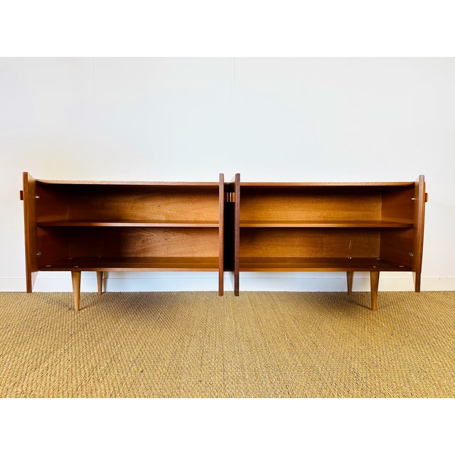 Modern Scandinavian Teak Sideboard with Tapered Legs, 1960s For Sale - Image 3 of 18
