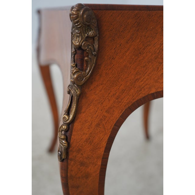French Vintage Parquetry Mahogany Rectangular End Table For Sale - Image 11 of 13