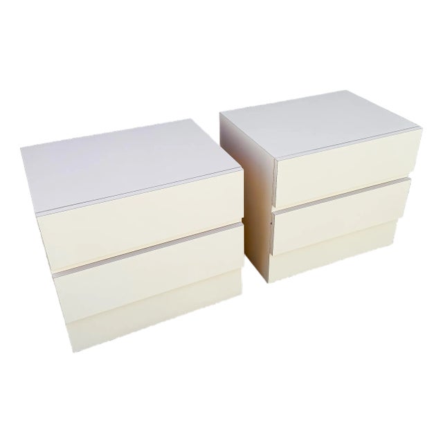 Postmodern Light Pink Laminate Nightstands - A Pair For Sale
