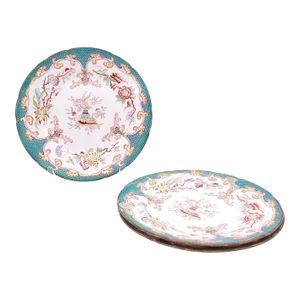 Set of Four English 19th Century Plates Inspired by Chinese Design, Circa 1880