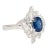 Early 21st Century Natural 1.52 Carat Oval Blue Sapphire and Diamond Platinum Floral Ring For Sale - Image 5 of 9
