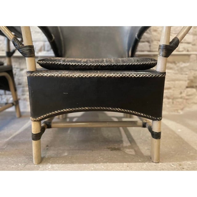 Wood 1970s Vintage Antonio Budji Layug Bamboo and Leather Chairs - A Pair For Sale - Image 7 of 10