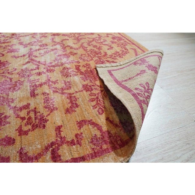 2020s 8x10 Red Hand-Knotted Wool Floral Tapestry Classic Traditional Modern Carpet Rug For Sale - Image 5 of 6