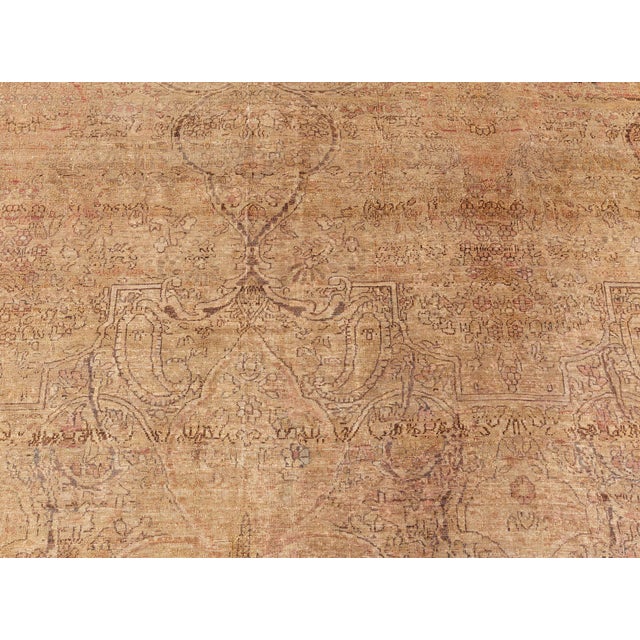 Textile Authentic 19th Century Persian Kirman Botanic Handmade Wool Rug For Sale - Image 7 of 9