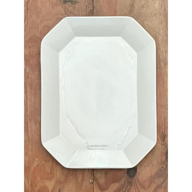 Vintage White Ceramic Serving Platter For Sale - Image 10 of 12