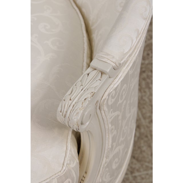 French Louis XVI Paint Frame Settee Loveseat For Sale - Image 11 of 14