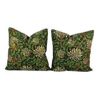 Morris & Co “Honeysuckle” 20”x20” Pillows - A Pair For Sale