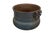 Antique hammered copper cauldron / cooking pot with rolled rim and two ox-bow shaped / rattail iron handles. Dimensions:...