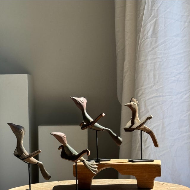 Traditional Indonesian Decorative Wooden Bird on a Base without Crest For Sale - Image 11 of 18