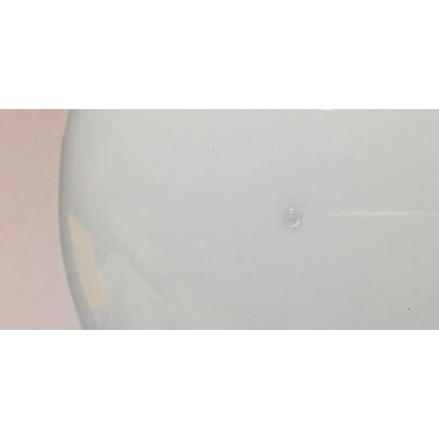 Glass 1970s Cased Glass White With Tourquoise Vase For Sale - Image 7 of 8