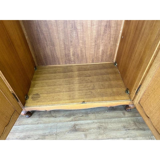 Vintage French Louis XVI Style Carved Oak 4-Door Wardrobe For Sale - Image 12 of 14