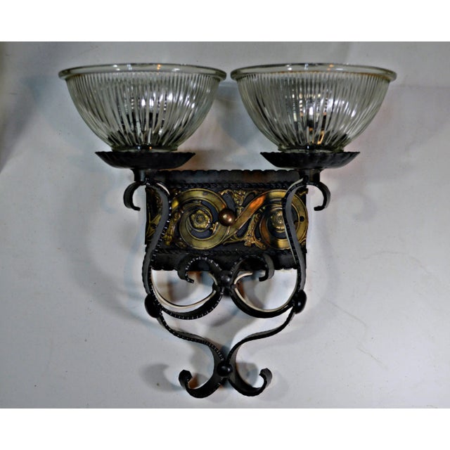 Two Light Egyptian Motif Sconce For Sale - Image 4 of 6