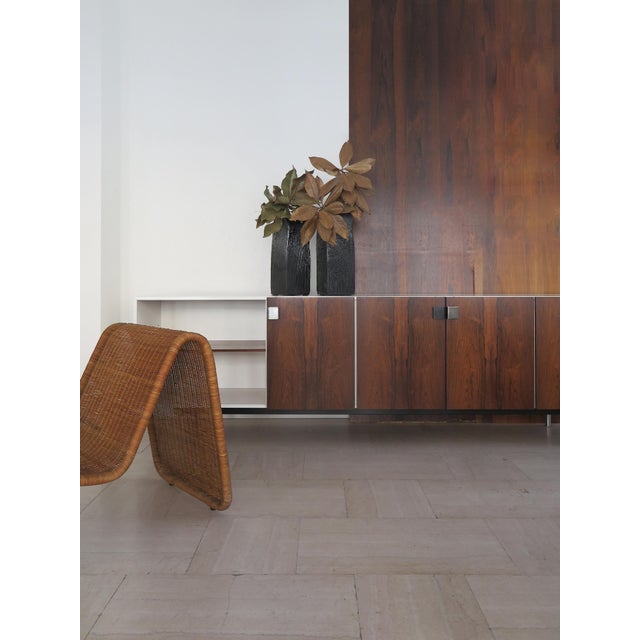 Mid-Century Modern Sideboard in White Formica and Dark Wood, Italy, 1960s For Sale - Image 3 of 18