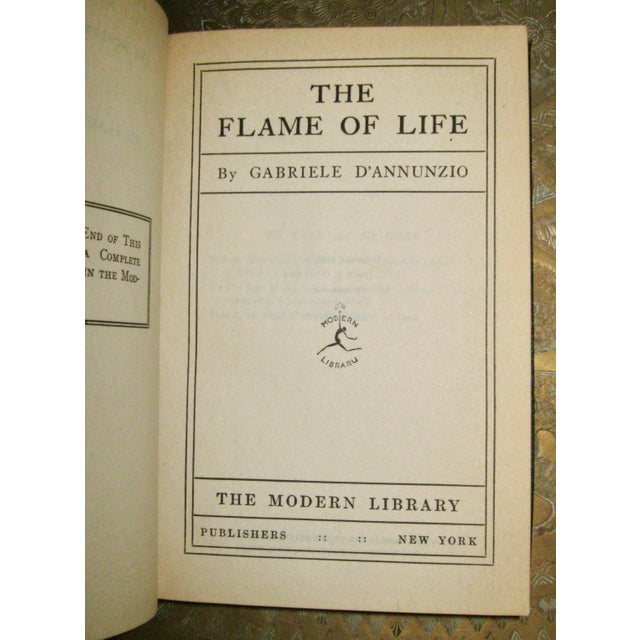 1930s Vintage The Flame of Life, by Gabriele D’Annunzio, Published for the Modern Library For Sale - Image 11 of 13
