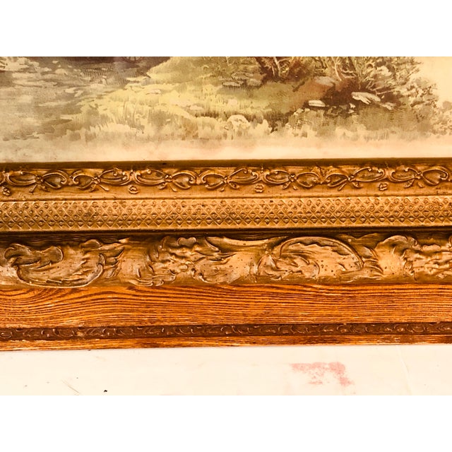 Vintage Oak Wood & Gold Accented Frame For Sale In Boston - Image 6 of 9