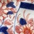 19th Century Hand-painted antique Imari leaf plate in fan and flower design // Arita plate // decorative plate // gilt edge // blue and white with orange For Sale - Image 5 of 17