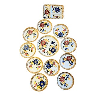 Vintage Earthenware Plates and Dishes, Set of 12 For Sale