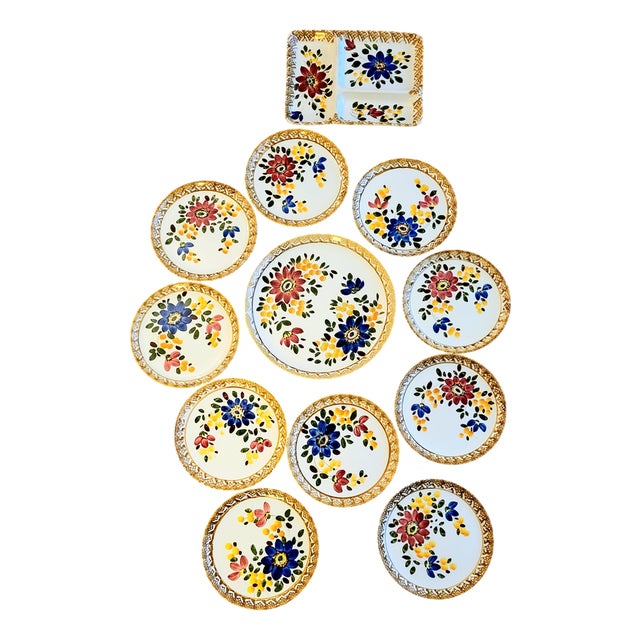 Vintage Earthenware Plates and Dishes, Set of 12 For Sale