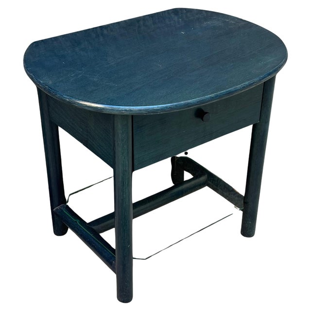 Single Nightstand with Wood and Glass Top by Roberti Rattan, Italy, 1980s For Sale