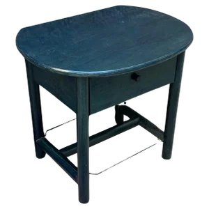 Single Nightstand with Wood and Glass Top by Roberti Rattan, Italy, 1980s
