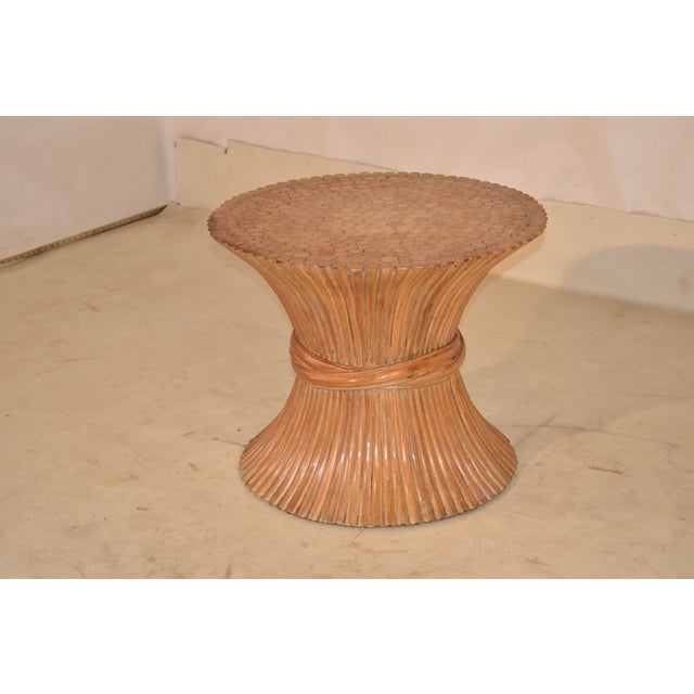 Mid-Century Modern Circa 1970's Wheat Sheaf Side Table For Sale - Image 3 of 6
