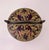 A vintage Norwegian wooden tine box, hand-painted and dated 1981, decorated in a traditional rosemaling-inspired folk-art...
