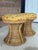 Tan Pair of Monumental Handcrafted Rattan Hourglass Ottomans by Mastercraft of Manila For Sale - Image 8 of 12
