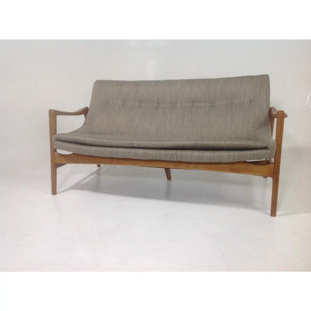 Gray Mid-Century Modern Style Sofa For Sale - Image 4 of 6