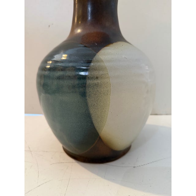 Vintage studio pottery vessel designed by Robert Maxwell for Pottery Craft, featuring an organic sculptural form with a...
